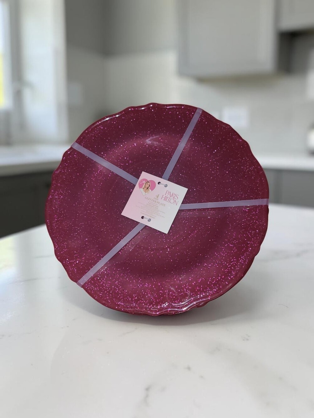Paris Hilton Sparkling Fuchsia Decorative Plates - Set Of 4